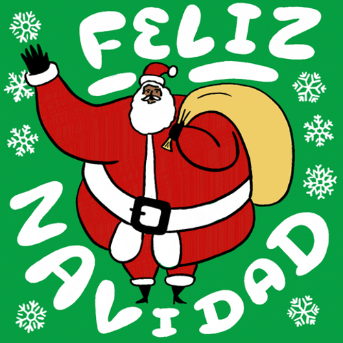 Merry Christmas Black Santa Waving Hand GIF