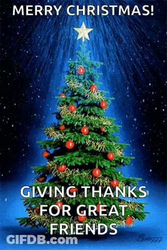 Merry Christmas Card With Christmas Tree GIF