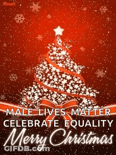 Merry Christmas Card With Christmas Tree Made Of Stars GIF