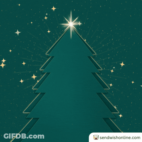 Merry Christmas Card With Christmas Tree GIF