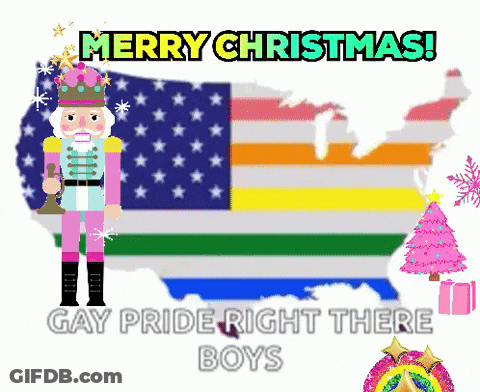 Merry Christmas Card With Nutcracker And US Map GIF