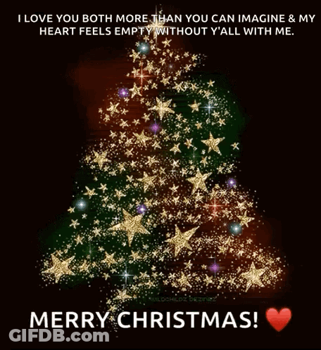Merry Christmas Card With Star Tree GIF