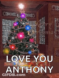 Merry Christmas Card With Tree GIF