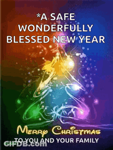 Merry Christmas Card With Tree GIF