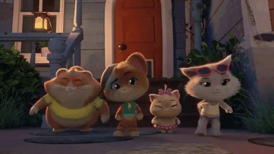 Merry Christmas Cat Gifts Outside GIF
