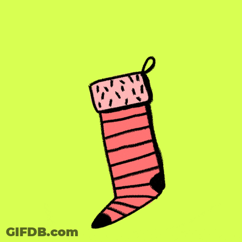 Merry Christmas Cat In Sock GIF