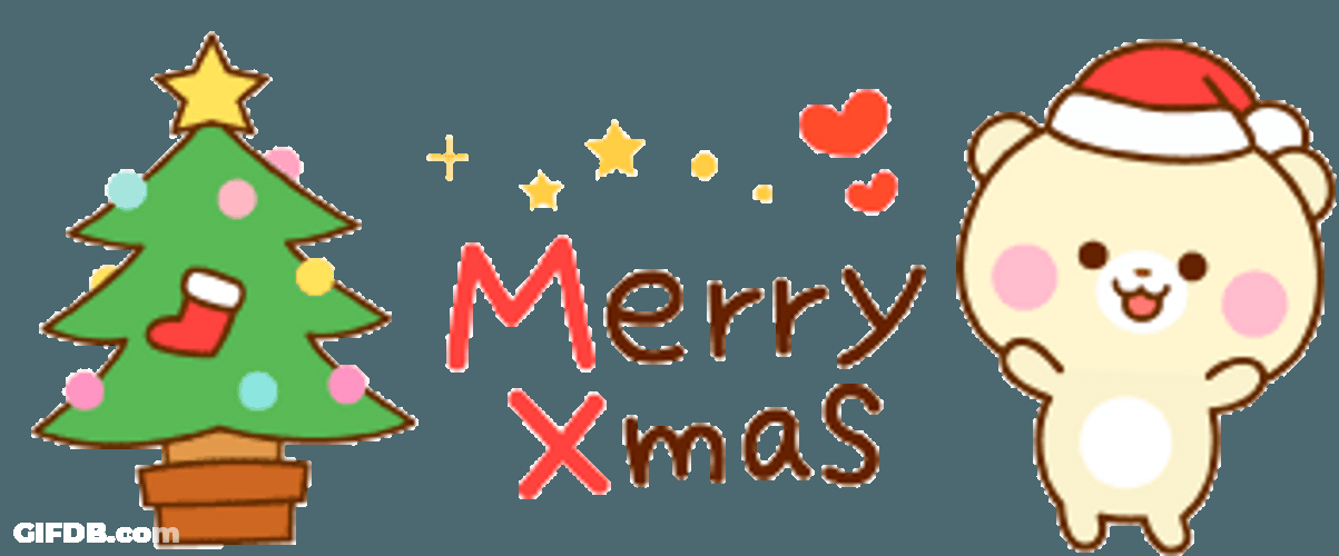 Merry Christmas Cute Teddy Bear GIF