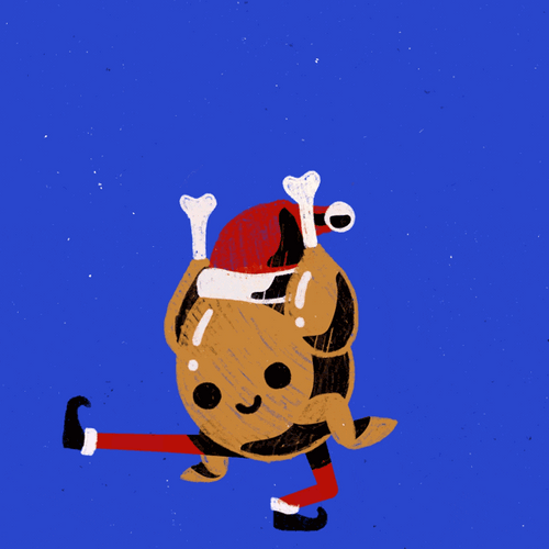 Merry Christmas Dancing Turkey GIF