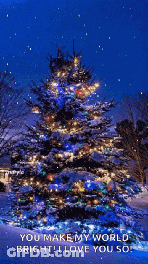 Merry Christmas Daughter Glittery Snowy Night GIF
