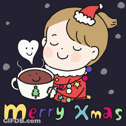 Merry Christmas Daughter Holding Coffee GIF