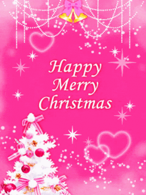 Merry Christmas Daughter Pink Sparkles GIF