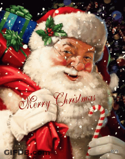 Merry Christmas Daughter Santa Snowflakes GIF
