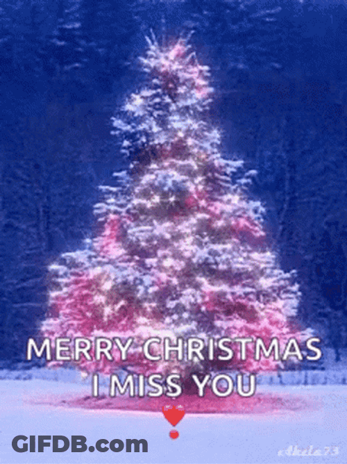 Merry Christmas Daughter Spinning Lighted Tree GIF