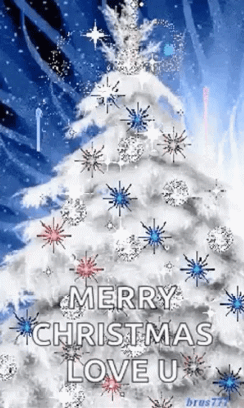 Merry Christmas Daughter White Snowy Christmas GIF
