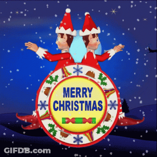 Merry Christmas Elf Dolls Hello GIF