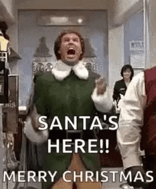 Merry Christmas Elf Excited Will Ferrell GIF