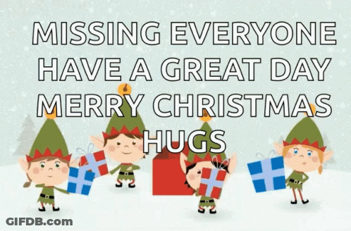 Merry Christmas Elf Holding Presents Hugs GIF