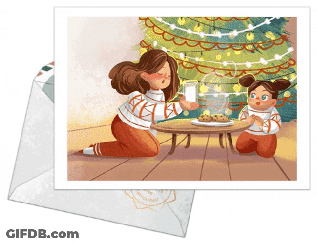 Merry Christmas Elf Santa Claus Postcards GIF