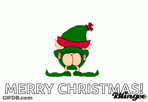 Merry Christmas Elf Showing Butt GIF