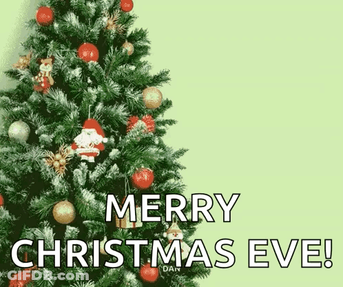 Merry Christmas Eve Card With Christmas Tree GIF
