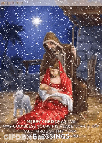 Merry Christmas Eve May God Bless You With His Peace Love & Joy All Through The Year Love Blessings Carol GIF
