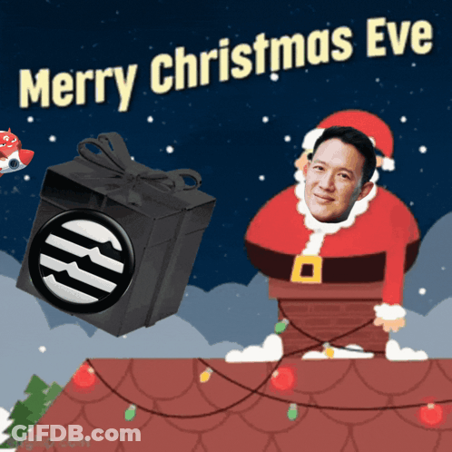 Merry Christmas Eve Santa And Gift GIF
