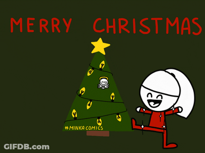 Merry Christmas Eve Stickman GIF