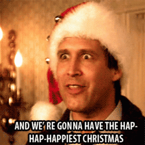 Merry Christmas Family Excited Chevy Chase GIF