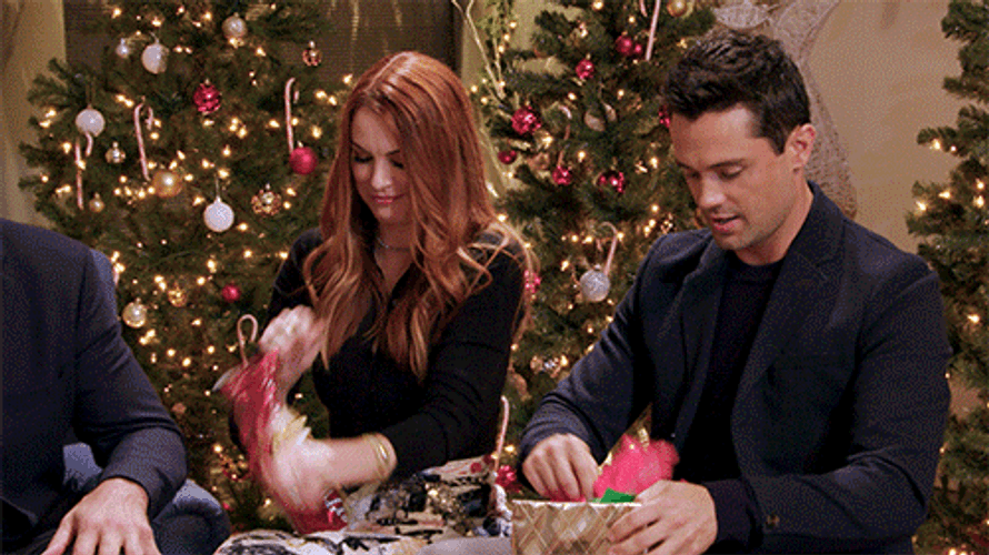 Merry Christmas Family Opening Gifts GIF