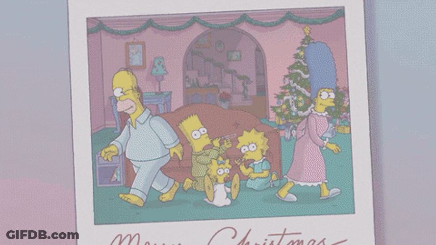 Merry Christmas Family The Simpsons GIF