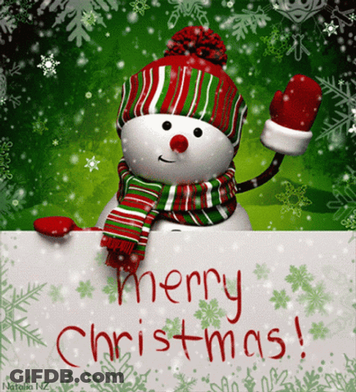 Merry Christmas Friend From Snow Man GIF