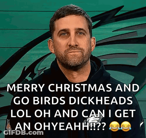 Merry Christmas Go Birds Dickheads Ohyeah GIF
