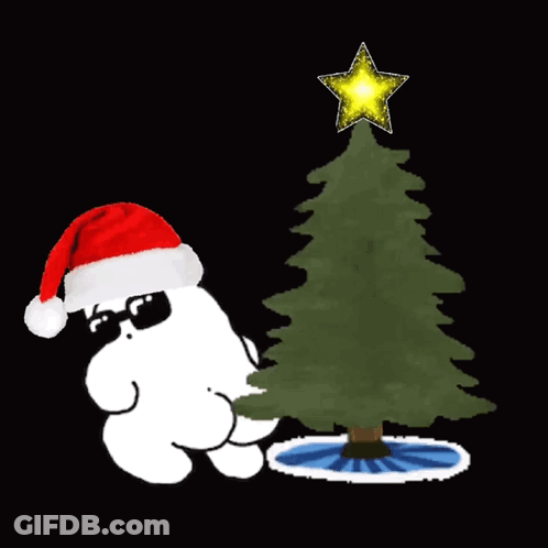 Merry Christmas Greeting Card With Christmas Tree GIF