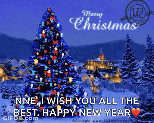Merry Christmas Greeting Card With Christmas Tree GIF