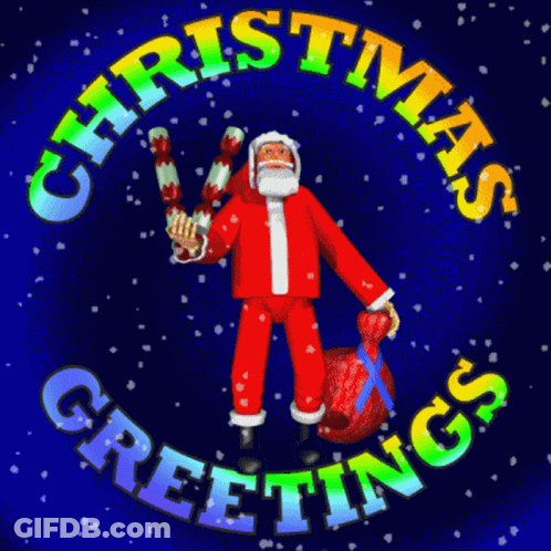 Merry Christmas Greeting Card With Christmas Tree GIF