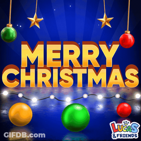 Merry Christmas Greeting Card With Lucas & Friends GIF