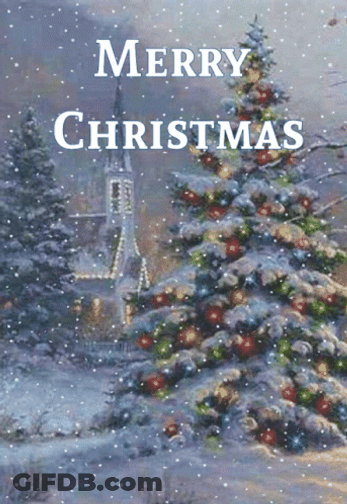 Merry Christmas Greeting Snow GIF
