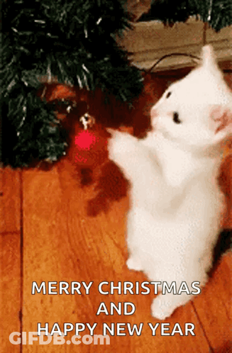 Merry Christmas Happy New Year Card GIF