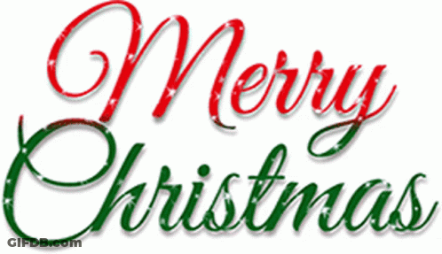Merry Christmas Is Written In Red And Green GIF