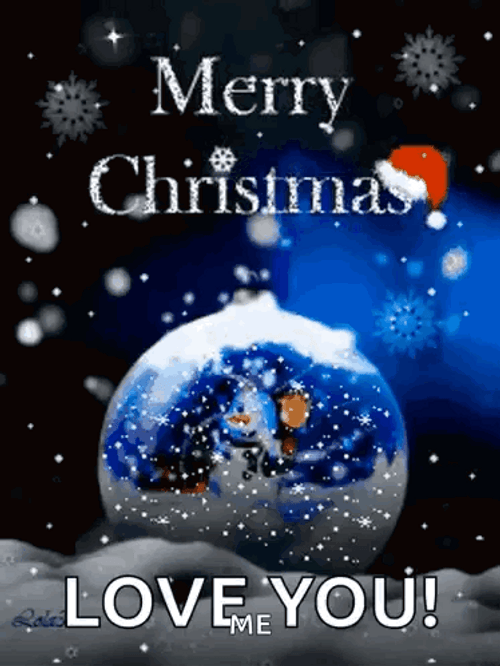 Merry Christmas Love Ya Snowman Globe GIF