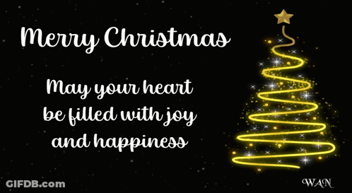 Merry Christmas May Your Heart Be Filled With Joy And Happiness With A Christmas Tree In The Background GIF