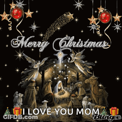 Merry Christmas Nativity Scene GIF