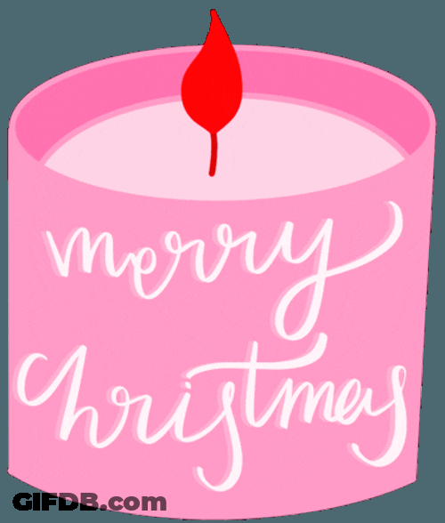 Merry Christmas Pink Candle GIF