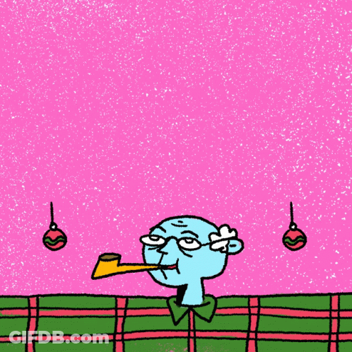 Merry Christmas Pops Greeting Man Blowing Horn GIF