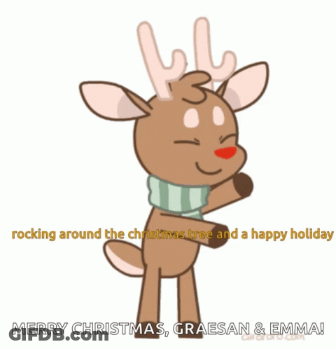 Merry Christmas Reindeer Graesan & Emma GIF