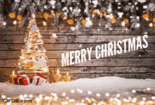 Merry Christmas Sign With Christmas Tree GIF