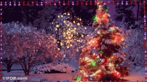 Merry Christmas Snowing GIF
