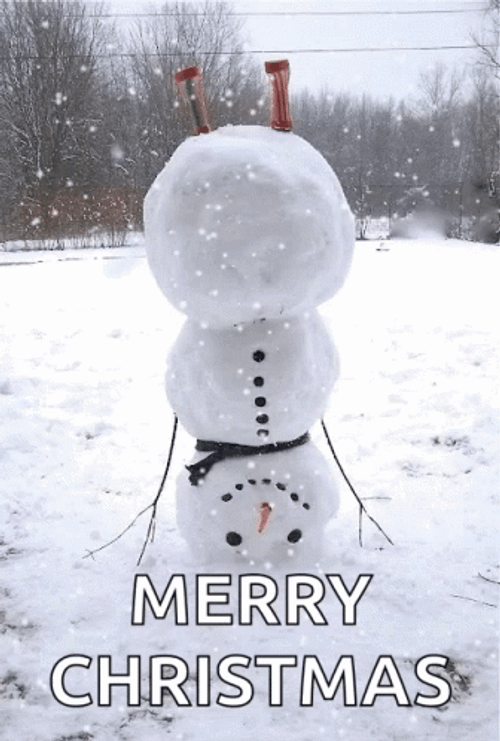Merry Christmas Snowman GIF