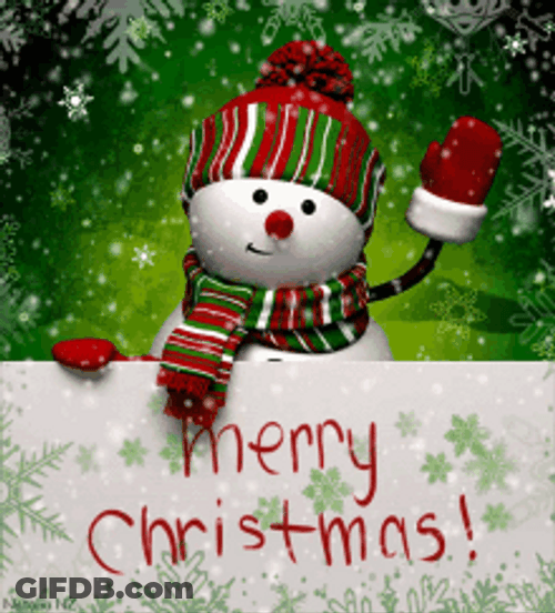 Merry Christmas Snowman Greeting GIF