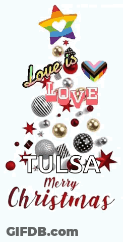 Merry Christmas Tree Decorations Love Is Love Tulsa GIF